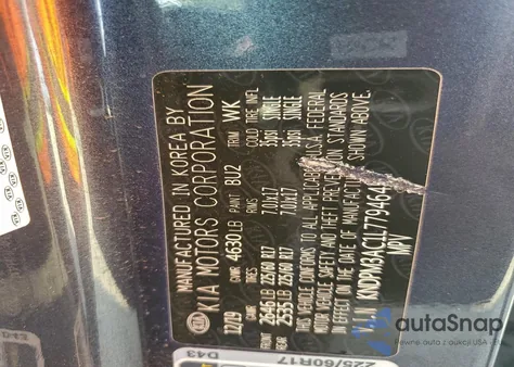 2020 Kia Sportage Lx z USA, uszkodzony, nr VIN KNDPM3AC1L7794645